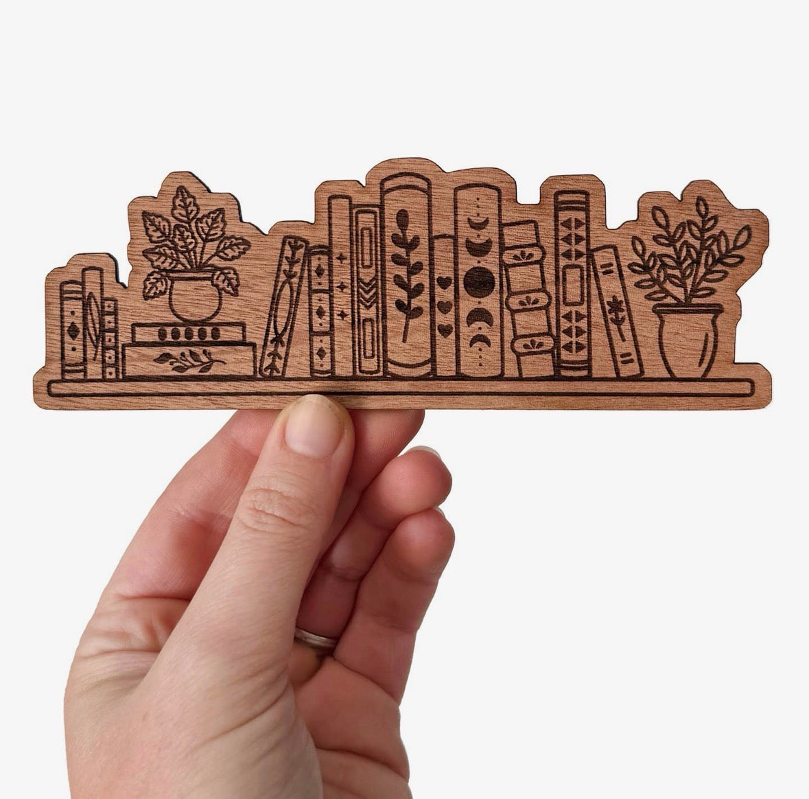 Wooden Bookshelf Bookmark