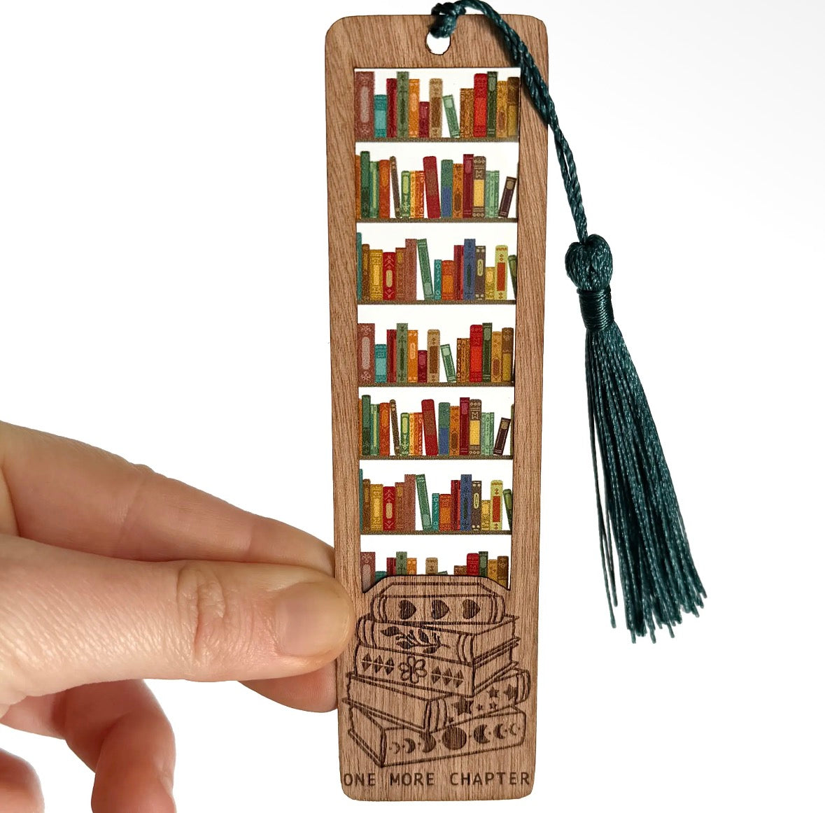 One More Chapter Wood Bookmark