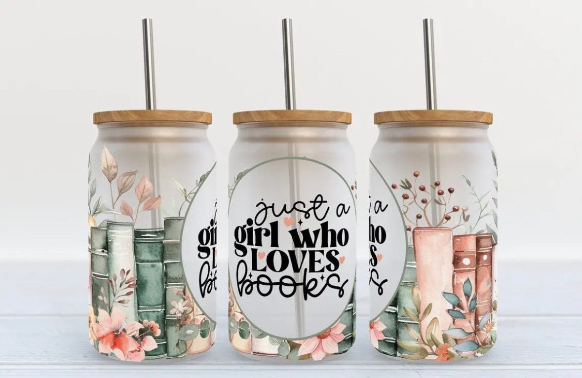 Just a Girl Who Loves Books Frosted Tumbler